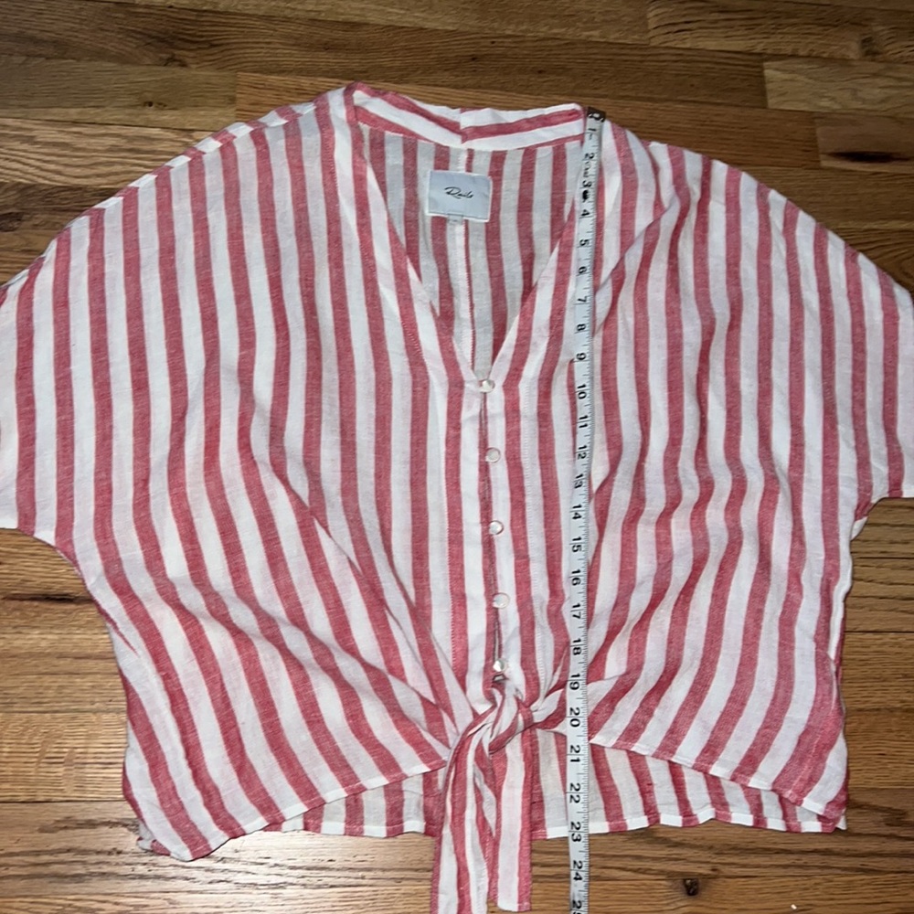 Rails. Red White Stripe Blouse Size L - image 6